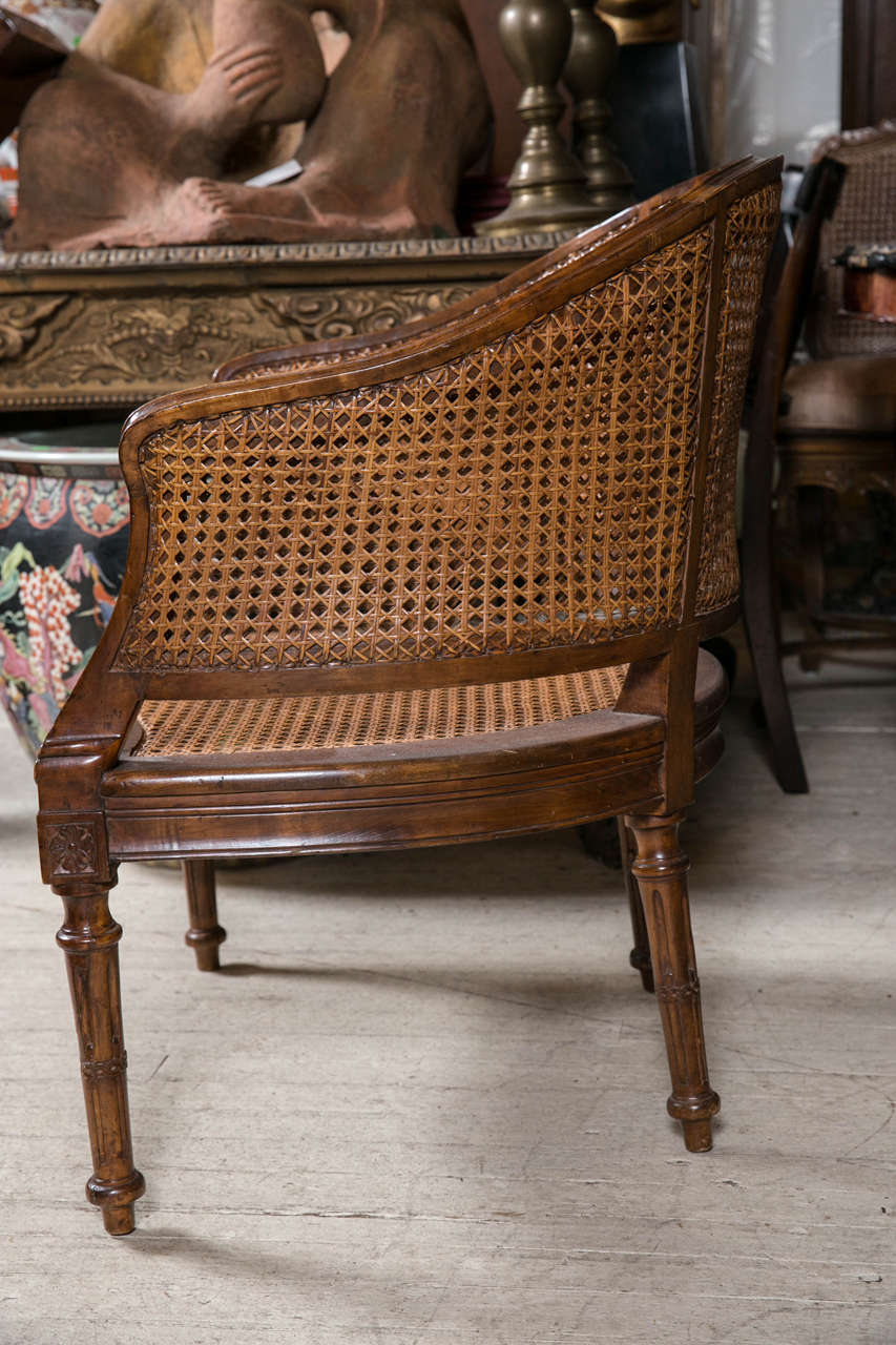 19th Century Antique Louis XVI Caned Desk Chair