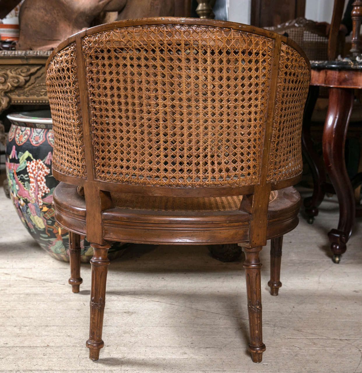Antique Louis XVI Caned Desk Chair 3