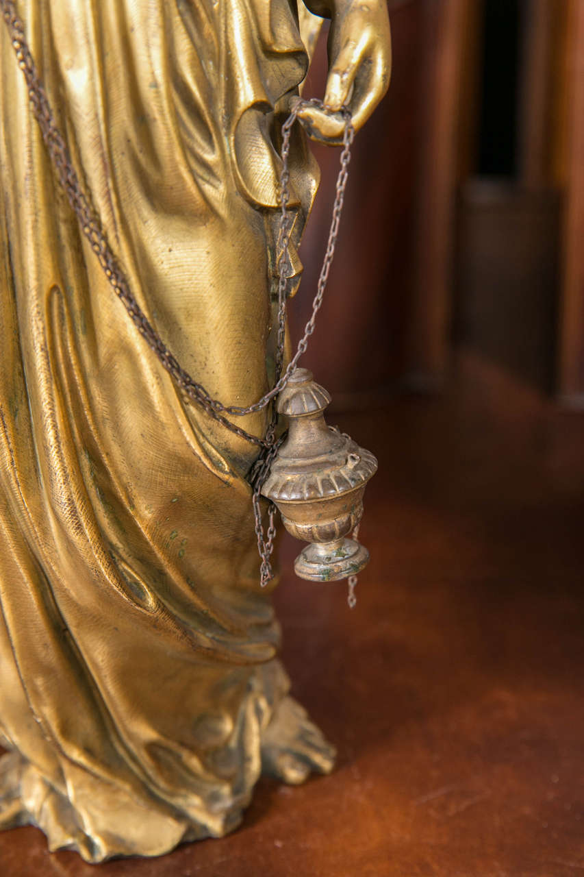 Pair of Antique Gilt Bronze Angels at 1stDibs