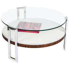 1960s British Glass and Chrome Coffee Table 1960s British Glass and Chrome Coffee Table