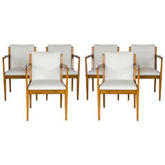 Heals of Tottenham Court Road Dining Table with Six Carver Chairs
