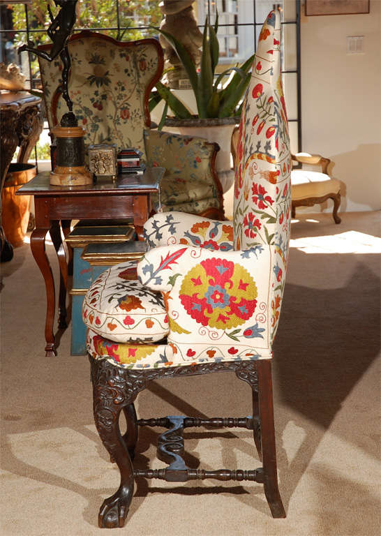 Cotton 19th c. Anglo-Indian Chair