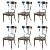 Set of Six Cast Aluminum Klismos Chairs