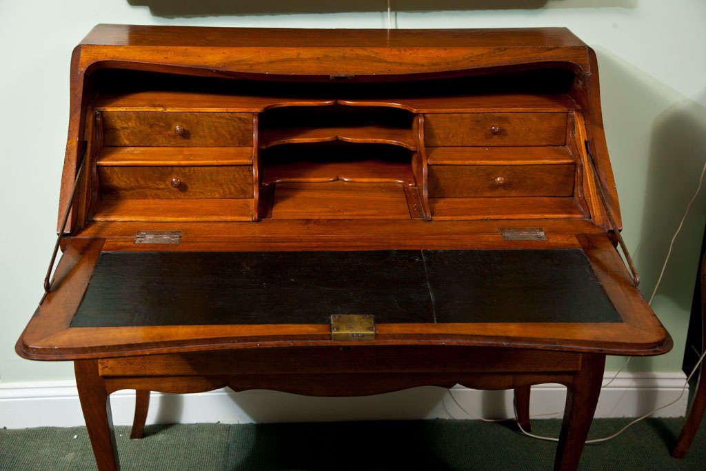 Walnut Fine French Louis XV Bureau Dos D' Ane/ Secretaire/ Desk For Sale