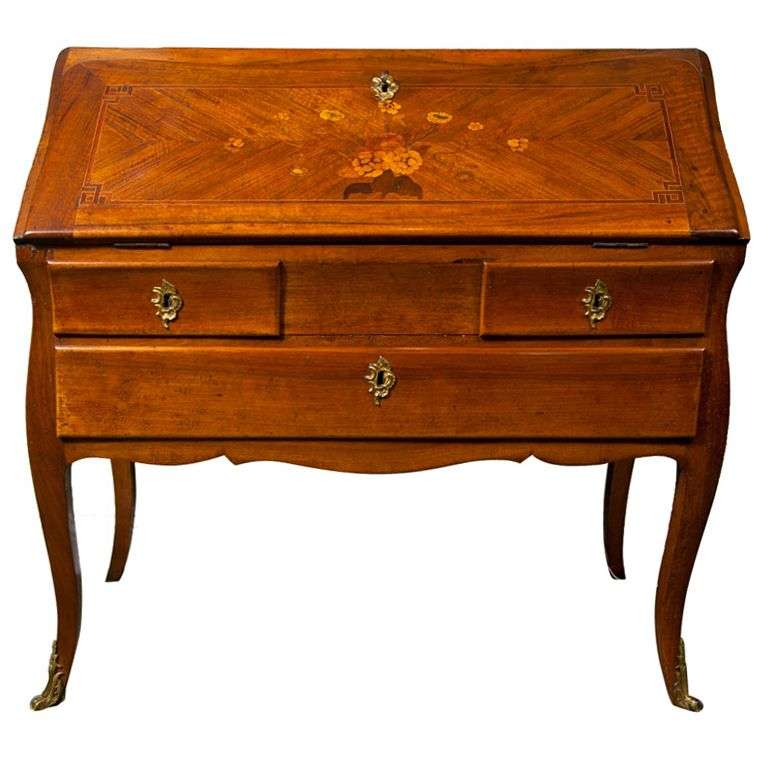 Fine French Louis XV Bureau Dos D' Ane/ Secretaire/ Desk For Sale