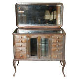 C. 1920 Steel Medical Cabinet with Removable Mirror