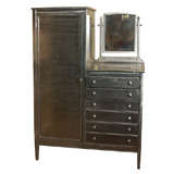 Retro Old Steel Medical Cabinet with Gimbled Mirror