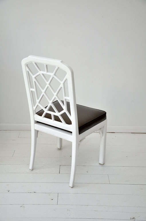 Wood Set of Chinese Chippendale Dining Chairs
