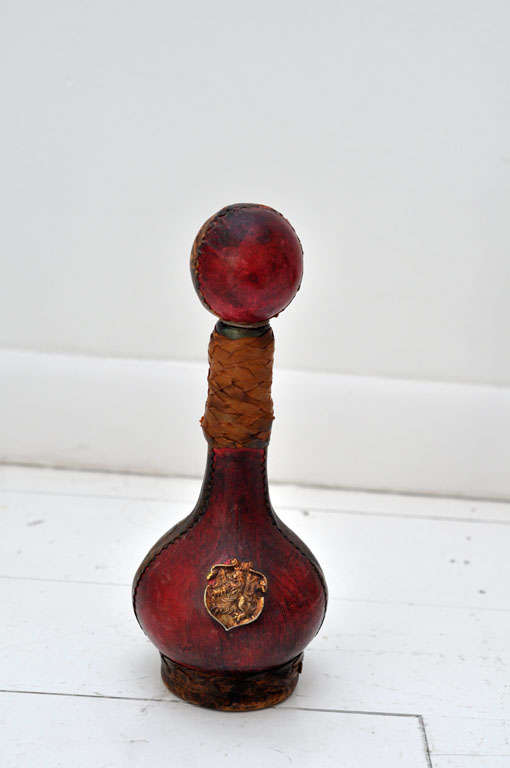 Collection of English Leather Decanters 1