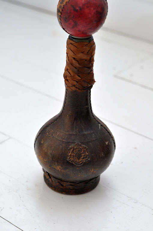 Collection of English Leather Decanters 4