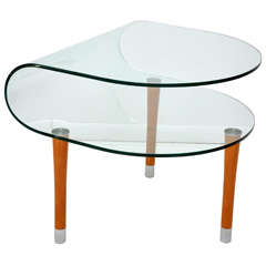 Mid-Century Curved Glass Table