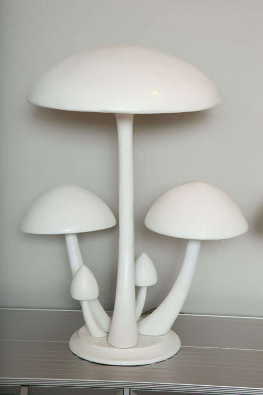 Pair Cast Aluminum Mushroom Table Lamps 1