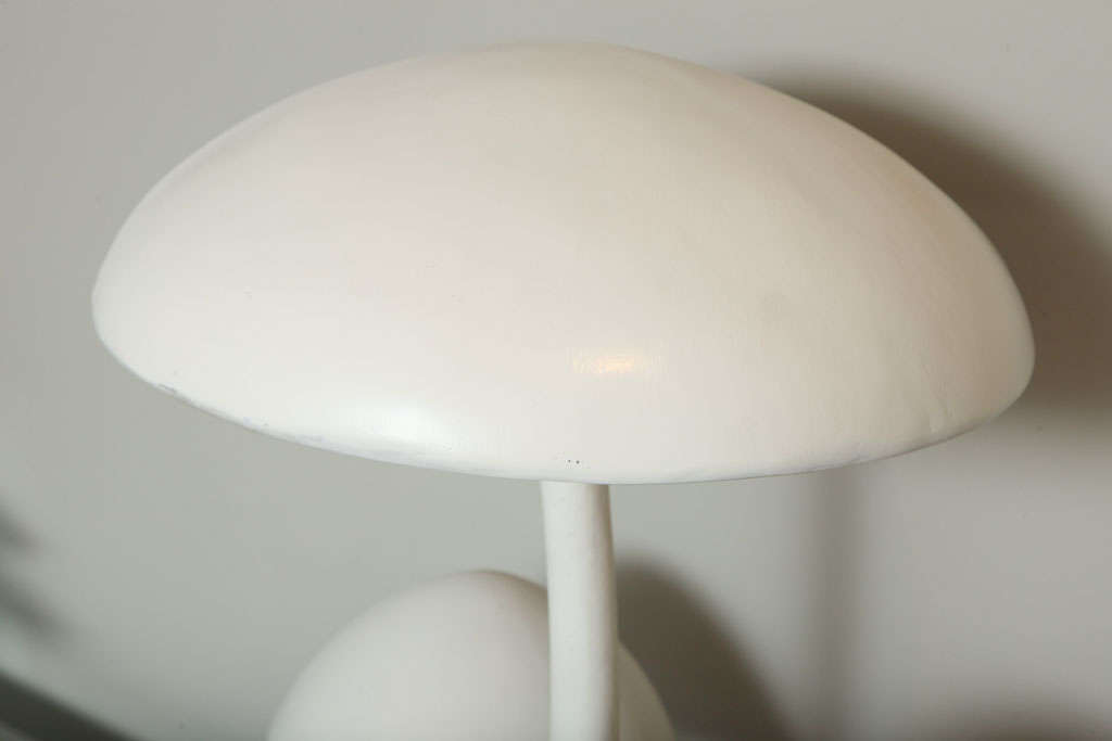 Pair Cast Aluminum Mushroom Table Lamps 6