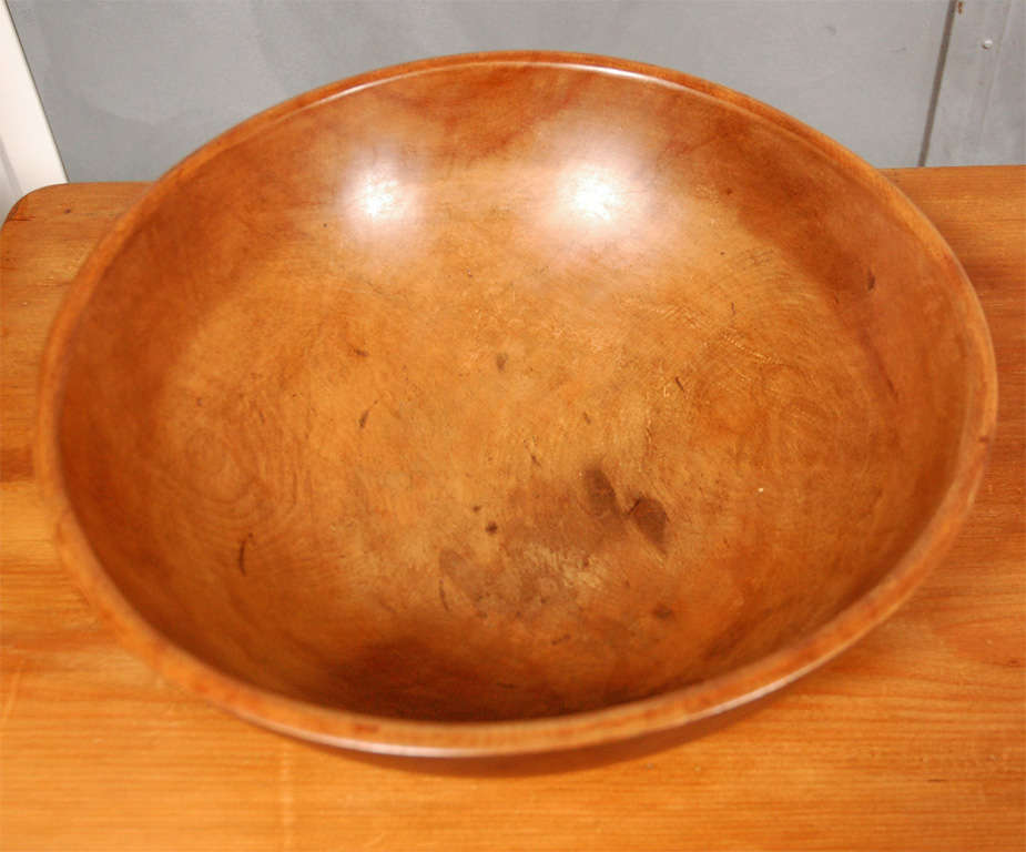 A very nice older turned wood bowl dating from around the late 19th century. It will look the part and be a good accessory for all types of settings. Jefferson West antiques offer a wide selection of interesting accessories, mirrors, lighting and