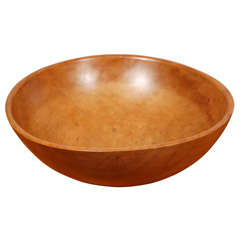 Large Antique Turned Wood Bowl