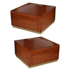 Milo Baughman Pair Square Coffee Tables