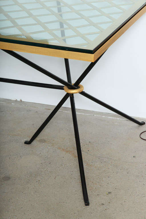 Exceptional Black and Gilt Iron Table in the manner of Royere 1