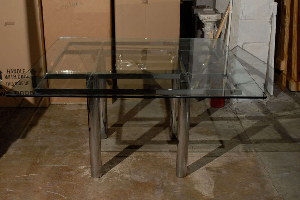 Mid-Century Contemporary Metal Dining Table, Attributed to Tobia Scarpa 3