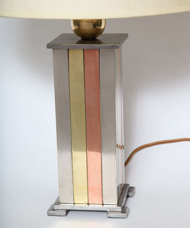 Table Lamp Art Deco mixed metal 1930's In Good Condition For Sale In New York, NY
