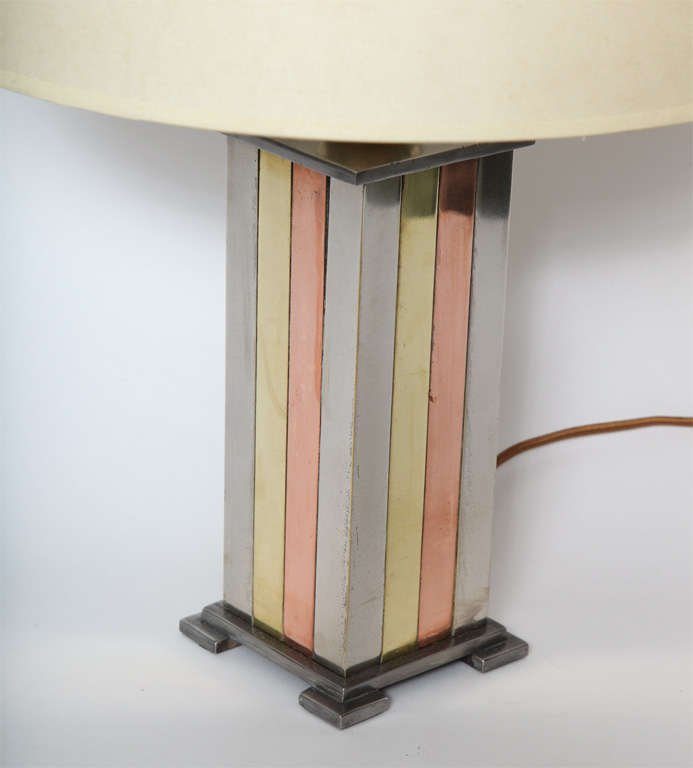 American Table Lamp Art Deco mixed metal 1930's For Sale