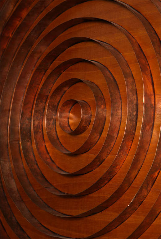 1960s Abstract Wall Sculpture Crafted of Wood and Copper 2
