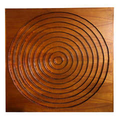 1960s Abstract Wall Sculpture Crafted of Wood and Copper
