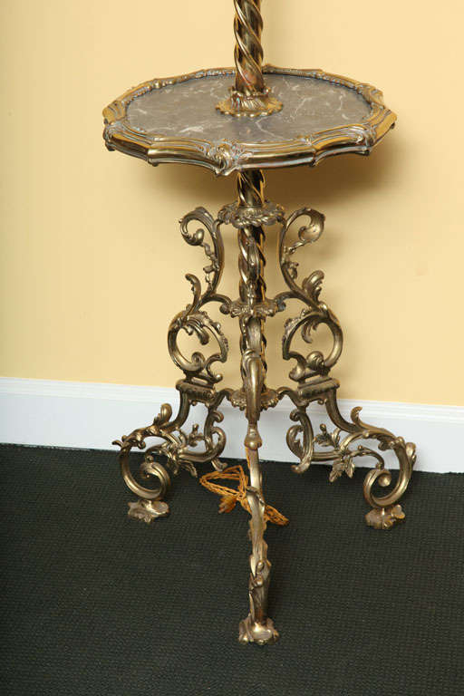 Victorian Brass And Marble Floor Lamp In Good Condition In Brooklyn, NY