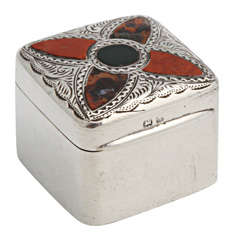 Sterling Silver and Scottish Agate Hinged Box