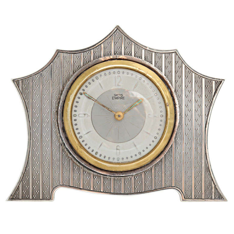 Art DecoSterling Silver Table Clock
