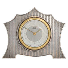 Art DecoSterling Silver Table Clock