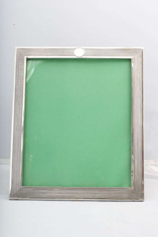 Art Deco Sterling Silver Wood-Backed Picture Frame