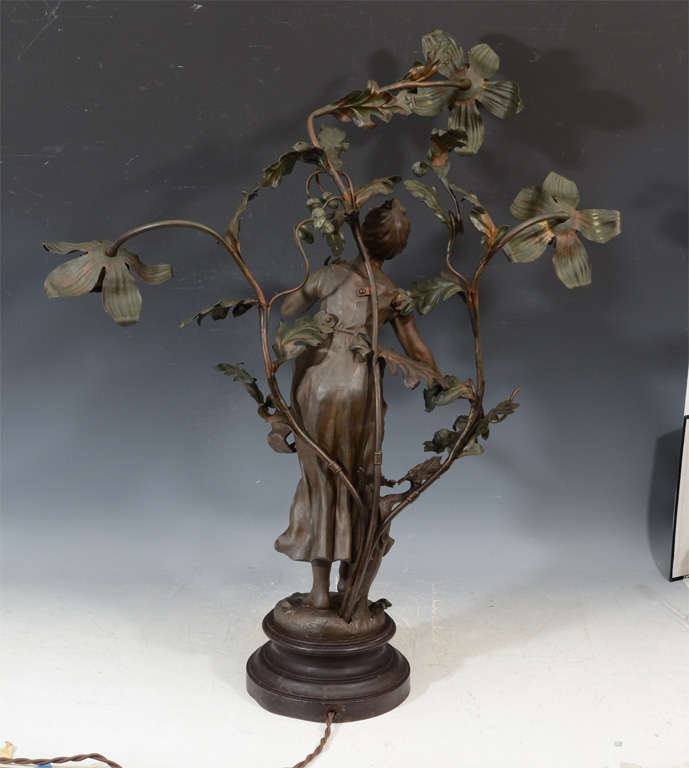Antique Art Nouvea Sculptural Lamp by Elsie Ward Hering 2
