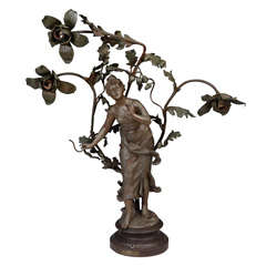 Antique Art Nouvea Sculptural Lamp by Elsie Ward Hering