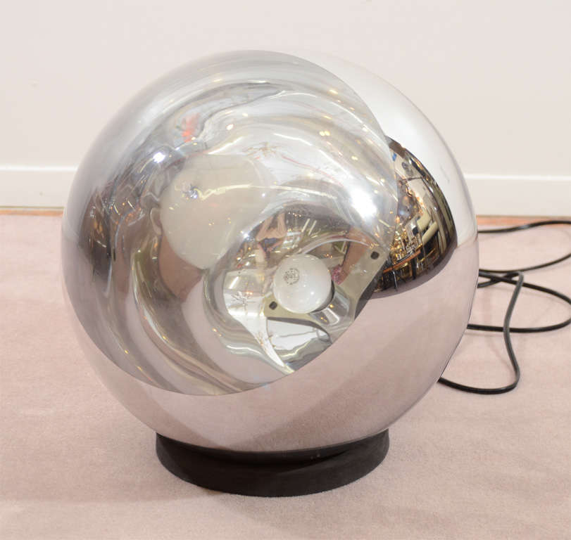 Mid-Century Mirrored Hanging Globe Pendant