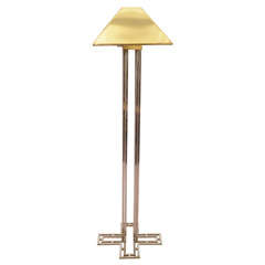 Mid Century Brass and Chrome Floor Lamp by Curtis Jere; 1976