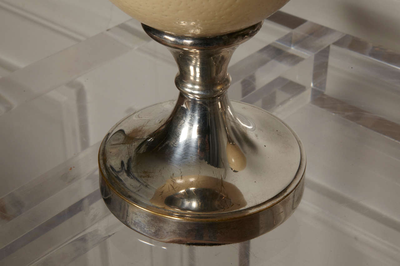 ostrich egg candle holder