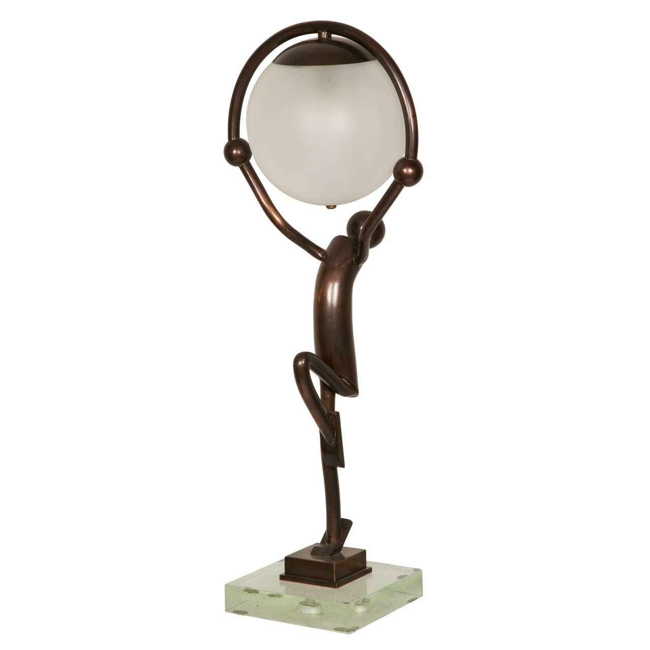 1930s Lamp with a Dancing Figure For Sale at 1stDibs