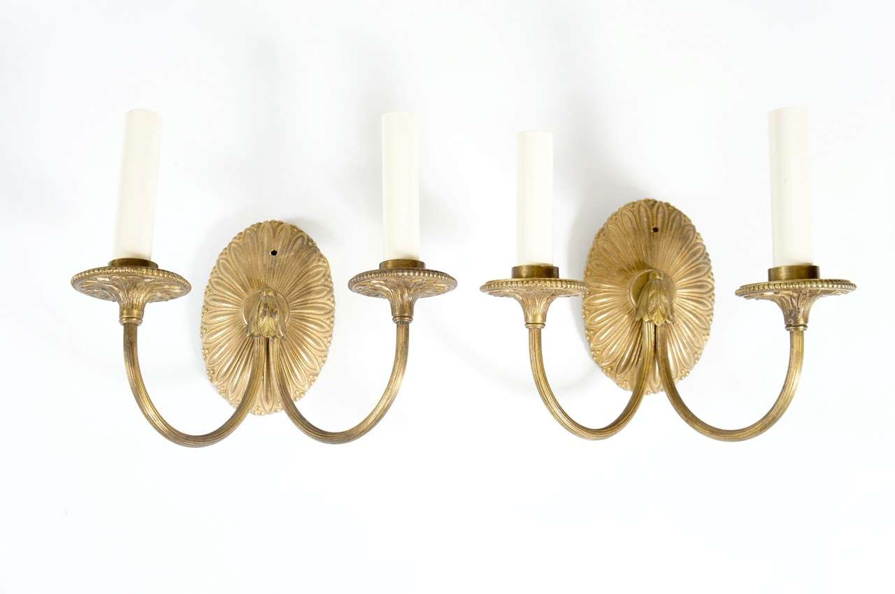 Unknown Four Neoclassical Gilt-Metal Sconces