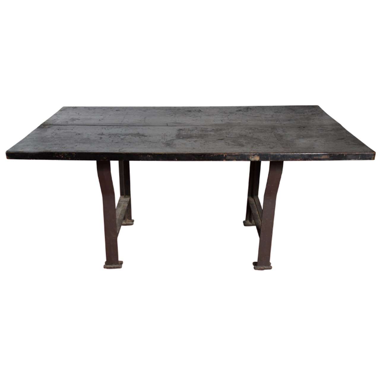 Large Industrial Work Table For Sale at 1stdibs