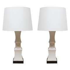 Pair of William Haines Porcelain Table Lamps from the Ann Rutherford Estate.