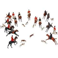 Vintage 28 Piece British Fox Hunt Hand Painted Figures