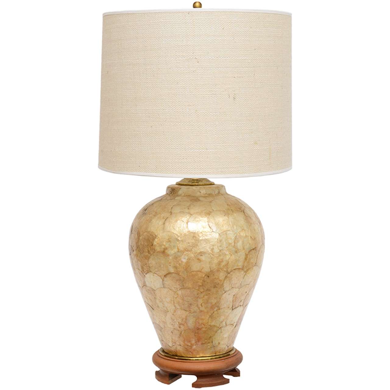 Luminous Golden Capiz Shell Lamp