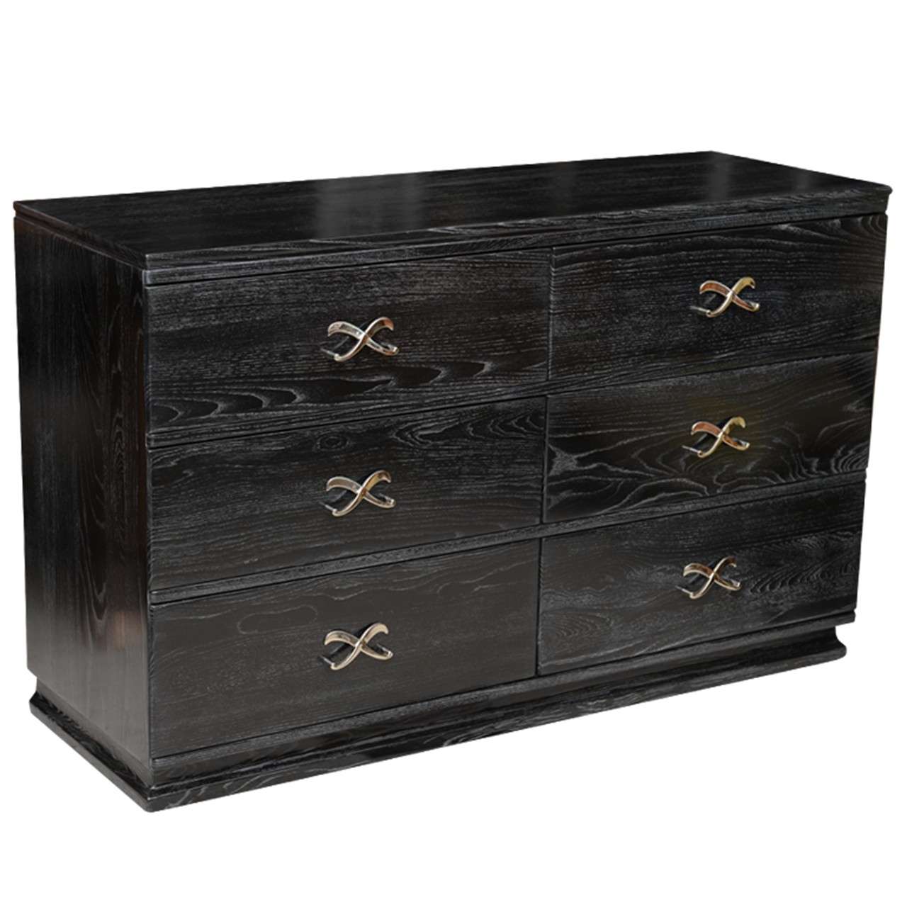 Cerused and Ebonized Six-Drawer Chest by Lorin Jackson for Grosfield House For Sale