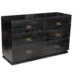 Cerused and Ebonized Six-Drawer Chest by Lorin Jackson for Grosfield House