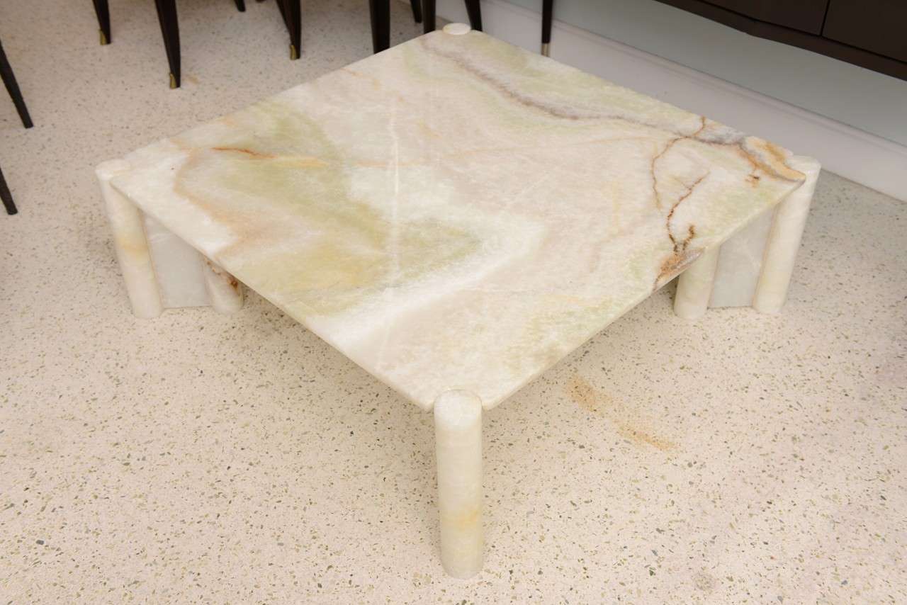 Mid-Century Modern Rare Gae Aulenti Onyx Jumbo Low Table, Italy, 1970s