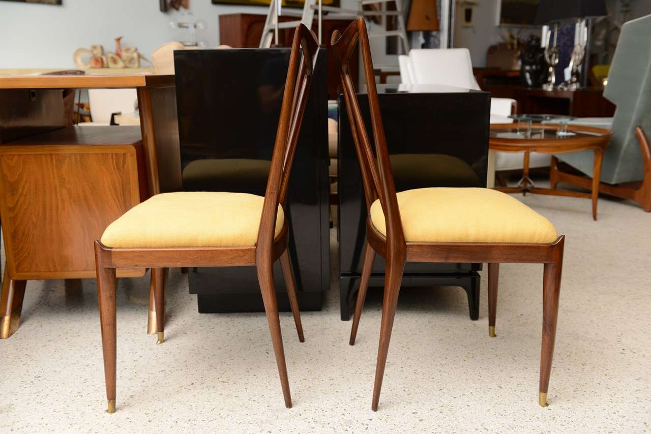 Italian A Pair of Guglielmo Ulrich Mahogany Side Chairs, Italy, 1950s