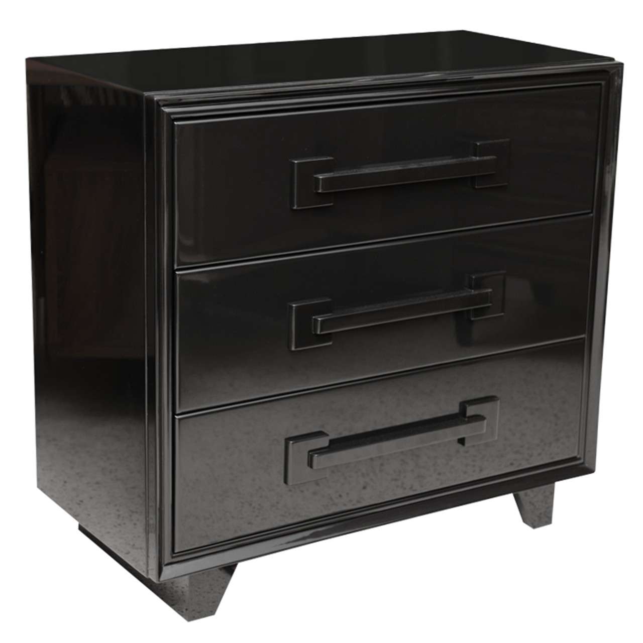 An Italian Modern Black Lacquer 3 Drawer Chest at 1stdibs