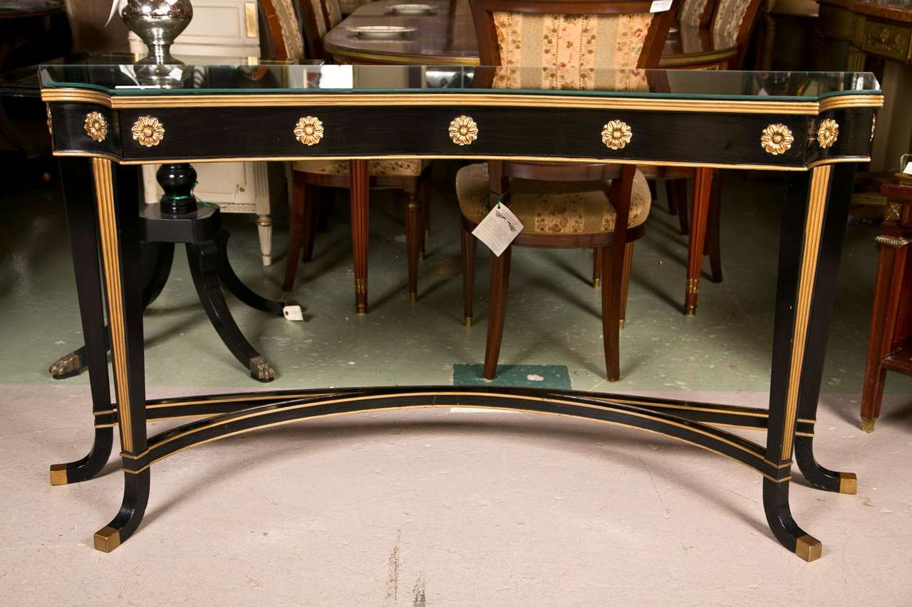 Regency Style Ebonized Console Table by Jansen