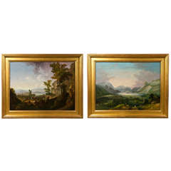 Pair of Oil On Board Paintings