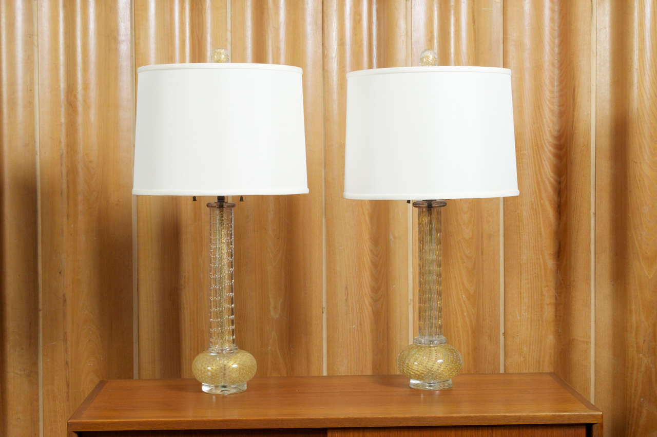 Pair of Murano Glass Lamps